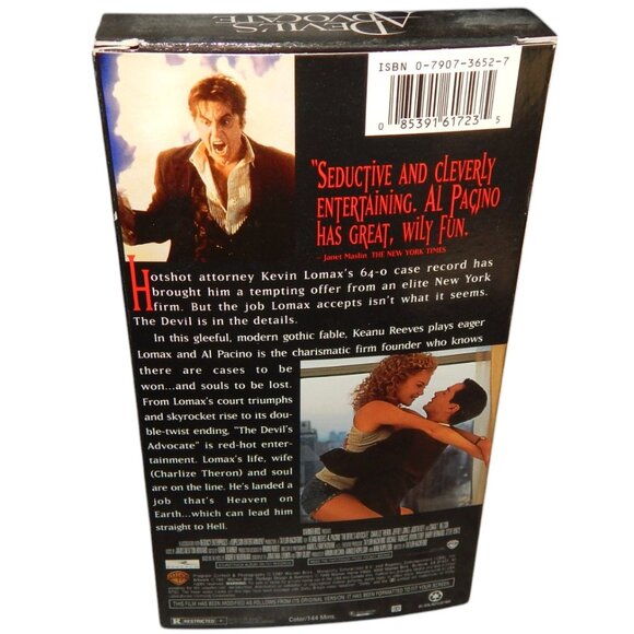 DEVIL'S ADVOCATE vintage VHS in original paper case Al Pacino Keanu Reeves - Picture 3 of 6